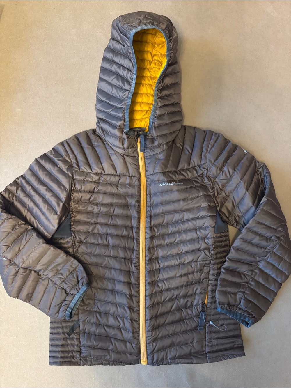 Eddie Bauer Down 80% min Insulated Kids Hooded Jacket in Brown lightweight